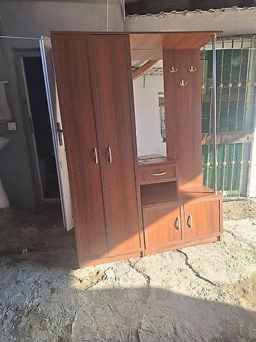 wifaner: 2 qapılı, Güzgülü, Qəhvəyi, Digər material, Açılan, Düz dolab — 3