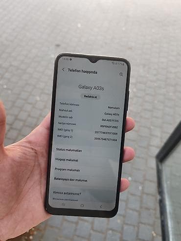 samsung s19: Samsung Galaxy A03s, 32 GB, rəng - Göy, Barmaq izi, İki sim kartlı — 2
