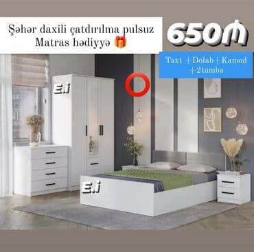 купить буфет в баку: *Yataq Dəsti 650Azn💥* ✔️Rəng seçimi var *Şəhər daxili Çatdırılma və — 1