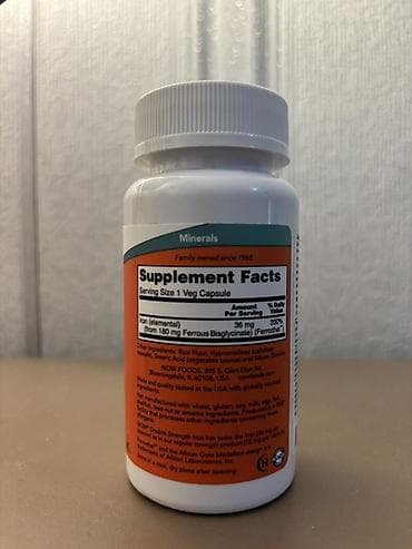 Vitaminlər və BAƏ: NOW Foods Double Strength Iron – 36 mq, vacib mineral. Ferrochel — 2