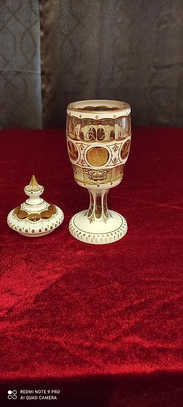 quzu qabi: Qədəhlər, rəng - Qızılı, Şüşə, 1 əd — 2