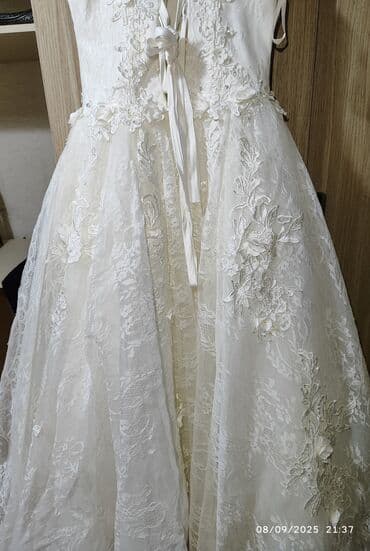 фата койноктор: Gəlinlik – güpür və çiçək işləməli - Rəng: ağ az moloçnuluq var — 9