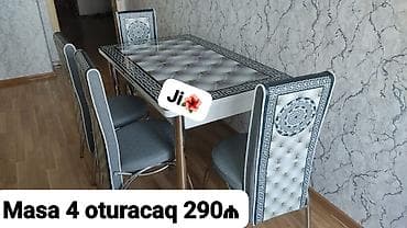 sdollar: Mətbəx üçün, Yeni, Açılan, Dördbucaq masa, 4 stul — 6