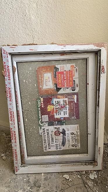 balka: İşlənmiş Təkqat şüşə paketi Plastik pəncərə, Еni: 130 sm, Uzunluğu: 95 sm — 2