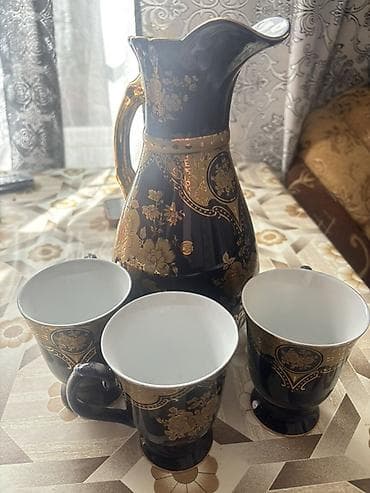 icki: Çay dəsti, rəng - Göy, Farfor — 1