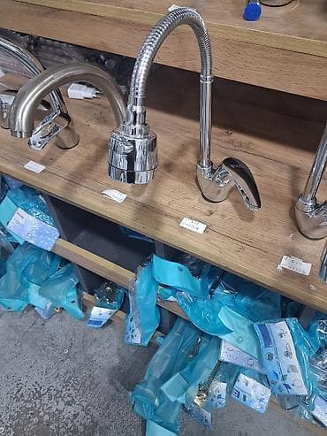 ucuz su: Mətbəx üçün çevik borulu qarışdırıcı kran - Material: xrom örtüklü — 1