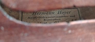 elektron gitara satisi: Hermann Hoyer skripkası və aksesuarları - Alman istehsalı etiket — 2