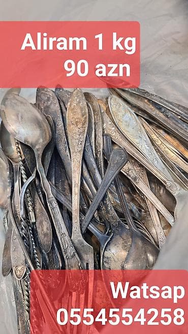 SSR dövrünə aid melxior qaşıq, çəngəl, bıçaq və digər mətbəx qablarını — 1