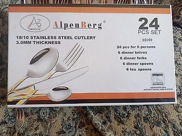 bicag: AlpenBerg 24 parçalı dəst (2 dest toplam 48 eded 12 neferlik– 18/10 — 2