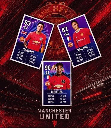 Manchester United futbol kartları kolleksiyası