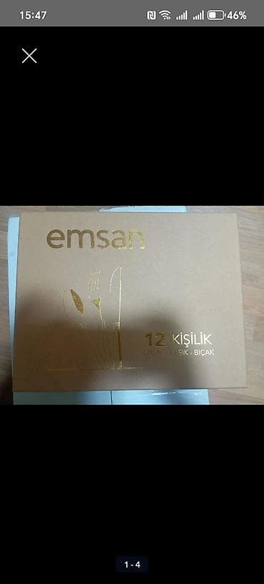Emsan 12 nəfərlik çəngəl–qaşıq–bıçaq dəsti - Brend: Emsan - Tutum: 12 — 2