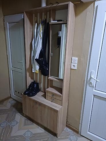 ayaqabl dolabl: İşlənmiş, 2 qapılı, Güzgülü, Qəhvəyi, Digər material, Açılan, Künc dolab — 1