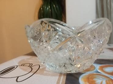 Kəsilmiş naxışlı şüşə/kristal qablar dəsti - 2 ədəd dekorativ süfrə