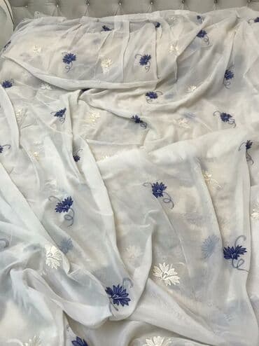 işlənmiş jalüz: İşlənmiş, Tül, rəng - Mavi — 1