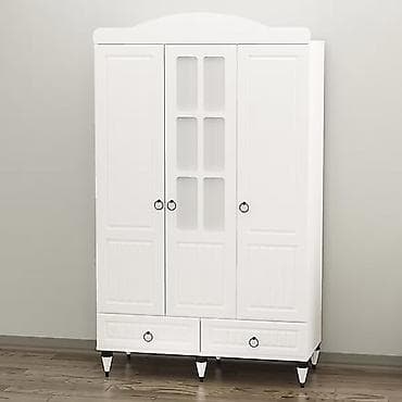 Yeni, 3 qapılı, Siyirməli, Ağ, Digər material, Açılan, Düz dolab — 1