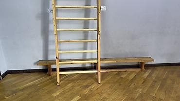 idman skamyası: Məhsul: Taxta İsveç divarları (gymnastika pilləkəni) və yan oturacaq — 2