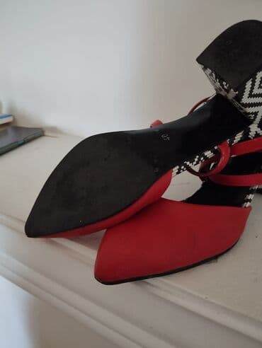 женские бирюзовые туфли: Tuflilər, Ölçü: 40, rəng - Qırmızı, İşlənmiş — 4