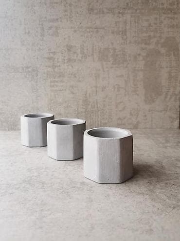 fokus bonsai: Məhsul: Kiçik dekorativ saksı qabları (poliedr formalı) • Dizayn — 7