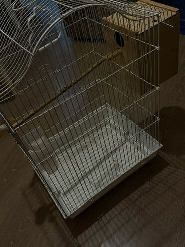 pişiy yuvası: Quş qəfəsi dəsti - Material: ağ rəngli metal barmaqlıqlar, plastik — 2