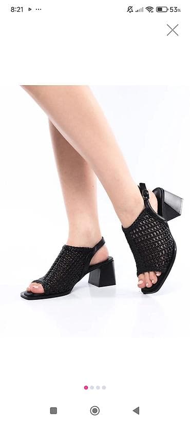 nike şalvar: Qadın üçün dəbli sandal,36ölcü - Rəng: qara - Model: açıq burunlu — 1