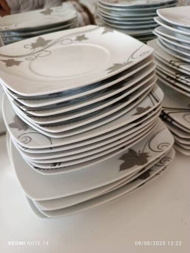 столовый набор: Boşqablar, 18 ədədli dəst, rəng - Ağ, Farfor — 2