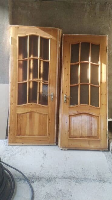 qapi modelleri: Taxta şüşəli qapılar – 3ədəd 1dənəai 50m - Material: təbii ağac (şam — 1