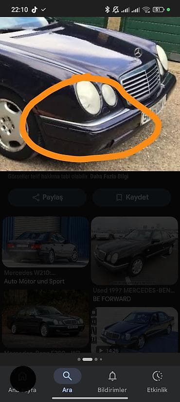 mercedes şəkilləri: Bufer nikeli teze islenmeyib .UNVAN ZIĞ . Mercedes-Benz W210 — 2