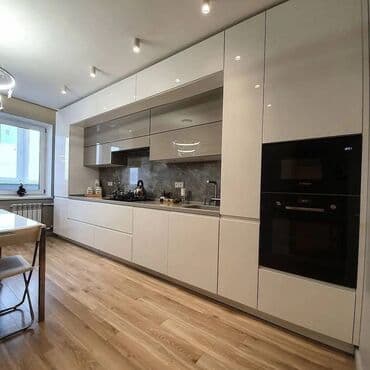 ремонт кухни в хрущевке: Sifarişlə mətbəx dəsti, Özü çəkən petlələr, MDF, Kredit yoxdur, Pulsuz çatdırılma, Rayonlara çatdırılma — 7