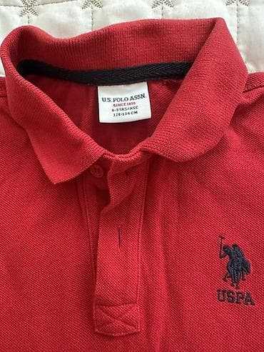 Uşaq köynəkləri dəsti 1) U.S. Polo Assn. polo köynək - Rəng: qırmızı