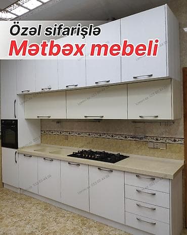Sifarişlə mətbəx dəsti, Sadə petlələr, Mat laminat, Kredit yoxdur