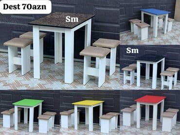 mətbəx stol: Mətbəx üçün, Yeni, Açılan, Dördbucaq masa, 4 stul — 30