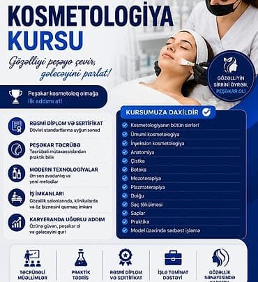 Kosmetologiya kursu, Qrup, Diplom, sertifikat lalafo.az -da Kosmetologiya kursu, Qrup, Diplom, sertifikat