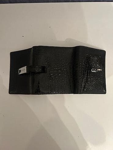 sunka sekilleri: Hassion brendli qara rəngli pul kisəsi/kartqabı - Material: parlaq — 2