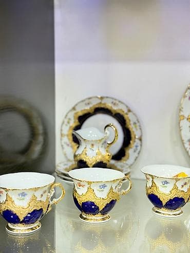 fırst class cay: Çay dəsti, rəng - Ağ, Kobalt, Almaniya — 3