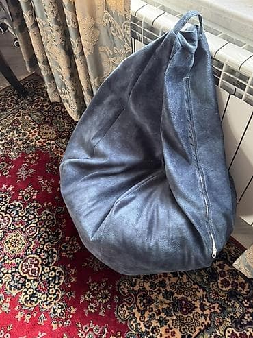 inci mebel: Pufik oturacaq, Vеlur parça, rəng - Göy — 2