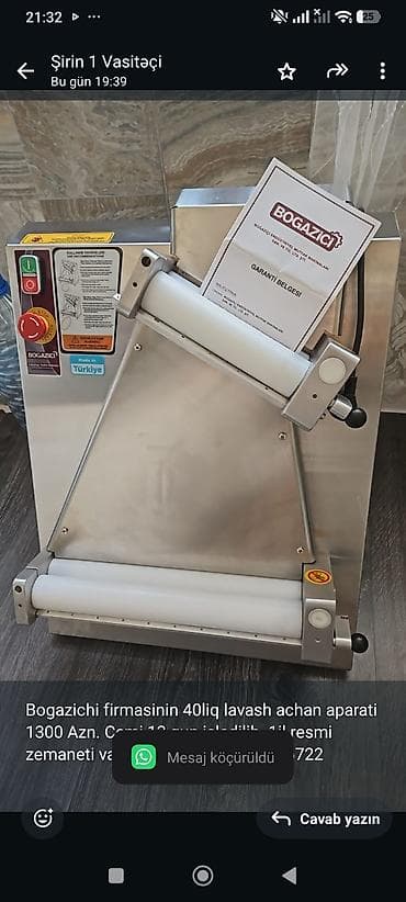 Bogazichi firmasinin 40liq lavash achan aparati 1300 Azn. Cemi 13 gun — 1