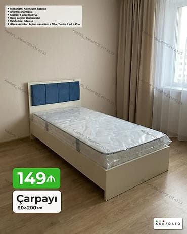 Mebel: Çarpayı – 90×200 sm - Mexanizm: açılmayan, bazasız - Sıyırma — 1