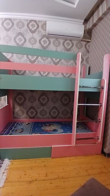 uşaq ucun mebel: Oğlan və qız üçün, İşlənmiş, Çarpayı, Matras ilə, Siyirməli, Laminat — 2
