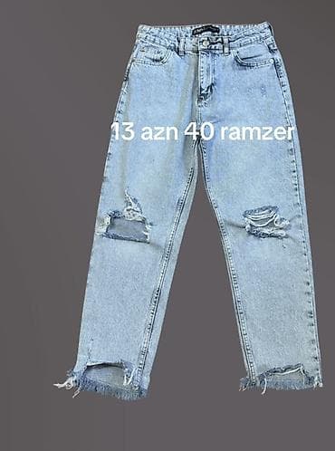 cins: Qadın denim şalvarlar - Model: Yırtıqlı, straight/relaxed kəsim, 5 — 3