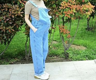 Plaşlar: Bu açıq mavi cins kombinezon hamilə qadınlar üçün uyğundur. 2dəfə — 2