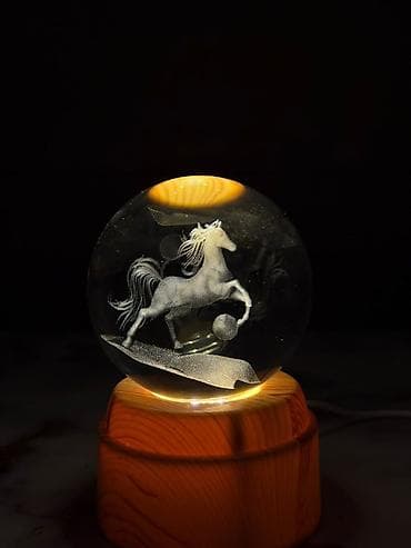 3д ручка: 3D lazer oyma kristal şar LED lampa - Şüşə kristal kürə daxilində 3D — 3