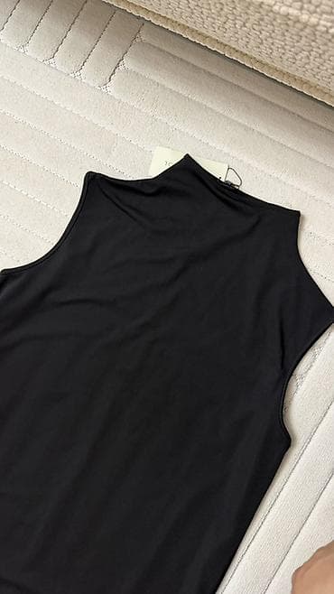 qara sade donlar: Qara rəngli sadə dizaynlı qadın donu - Model: əlçəkən kəsim — 2