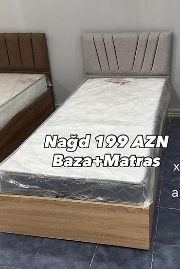 yatag: Baza + Matras dəsti - Tək nəfərlik baza və matras komplekti - Başlıq — 1