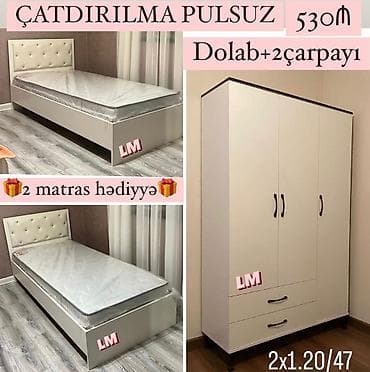 trimo mebel: *Gənc oda🤴👸 DOLAB+2 ÇARPAYI*_ 💥 Yeni və sifarişlə Qiymət : *530₼* — 1