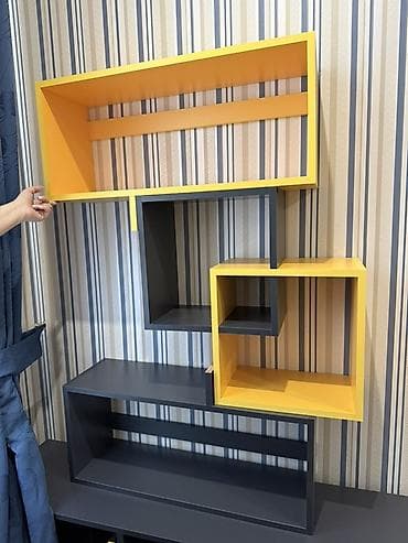 perla tv stend: Mebel dəsti – iş masası və divar modullu TV konsolu - Rənglər: tünd — 5