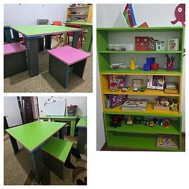 Bağca üçün 3 ədəd masa 12 tabletka, 3 mərtəbə dolab hamısı birlikdə