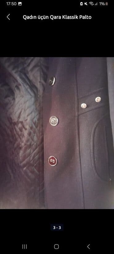 qadın üçün klassik sviterlər: Palto, S, rəng - Qara — 2