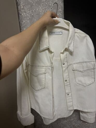 Digər qadın geyimləri: KOTON Jeans qadın gödəkçə/köynək - Rəng: ağ (ekru tonu) - Beden: S - — 1