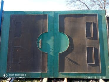 demir meheccer qiymetleri: İşlənmiş Dəmir Qaraj darvazası, Yana açılan, Mexaniki, rəng - Yaşıl, Qapı ilə, Kredit yoxdur, Ödənişli çatdırılma — 3