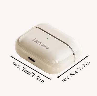 lenovo sensor: Lenovo TWS simsiz qulaqlıq - Dizayn: Ağ rəngli, kompakt şarj qutusu — 2